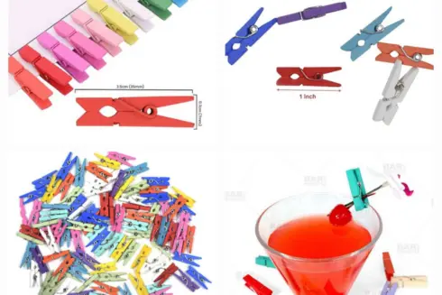 Wooden Clips(Natural and Colours) (5)